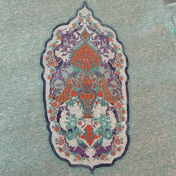 Lucky Brand Shirt Sleeved Tee in Mint Green with Colorful Graphic - Picture 6 of 6